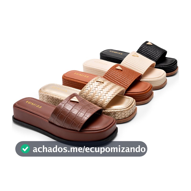 Tamanco Feminino Lumiss Sandália Flatform Chinelo Confortável Juta