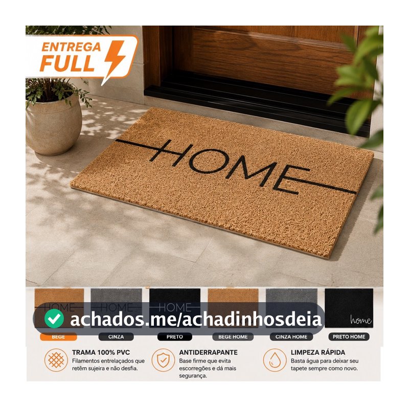 Tapete de Entrada Capacho Porta Casa Vinil Apartamento Home 40x60cm Antiderrapante Decorativo