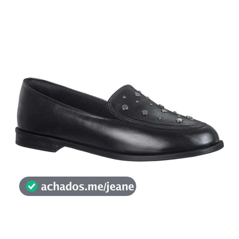 Mocassim Feminino Slip On Moderno Bico Arredondado Tachas Metalizadas Casual Olive