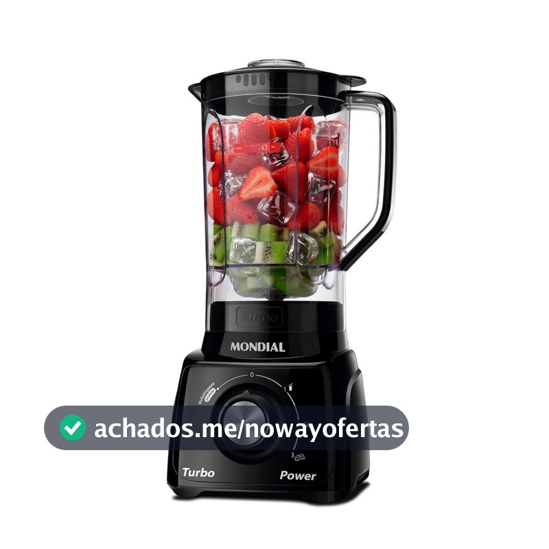 Liquidificador 3 velocidades Turbo Power preto - L-99FB - Mondial