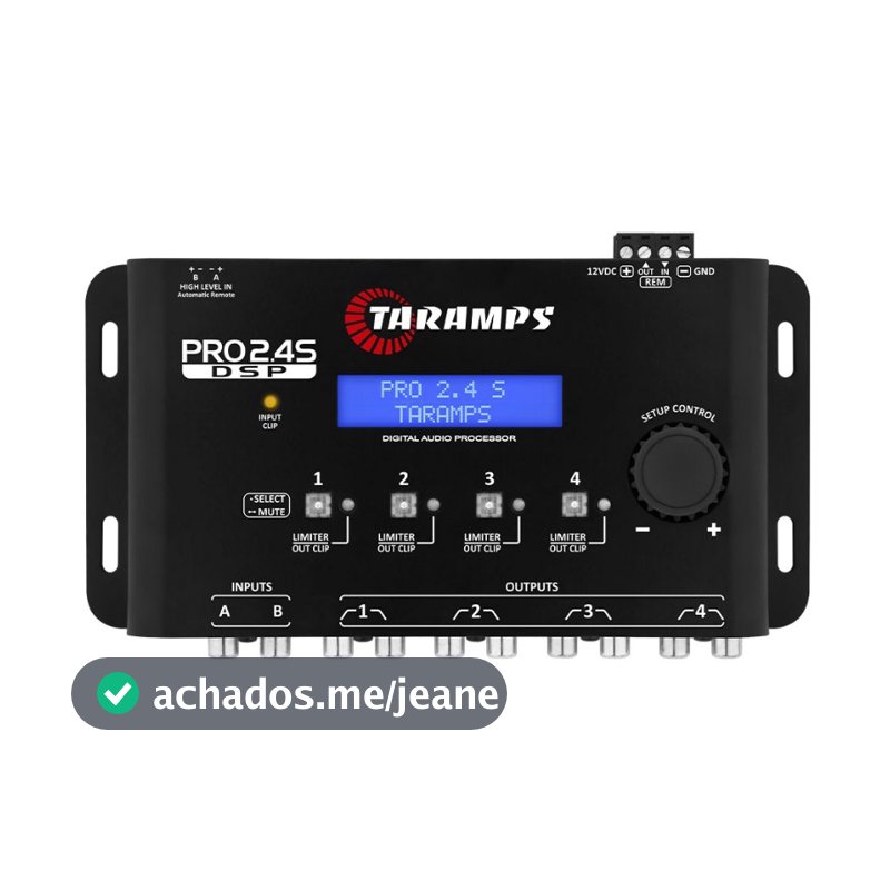 Processador de Audio Taramps Pro 2.4s Equalizador Crossover Limiter 4 canais Pro2.4 Preto ou Branco
