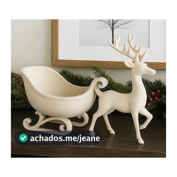 🎄 Tigela Organizadora Rena & Trenó de Natal | Porta-Chaves | Bandeja Decorativa | Impressão 3D