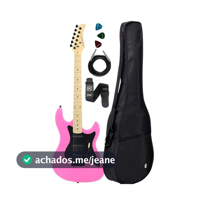 Guitarra Eletrica Strinberg Sts100 Rosa com Capa + Acessorios