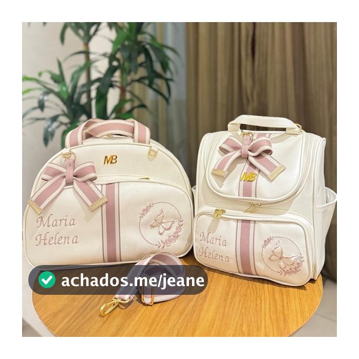 Bolsa Maternidade Personalizada Bordada Kit 2 Peças Térmica Impermeável