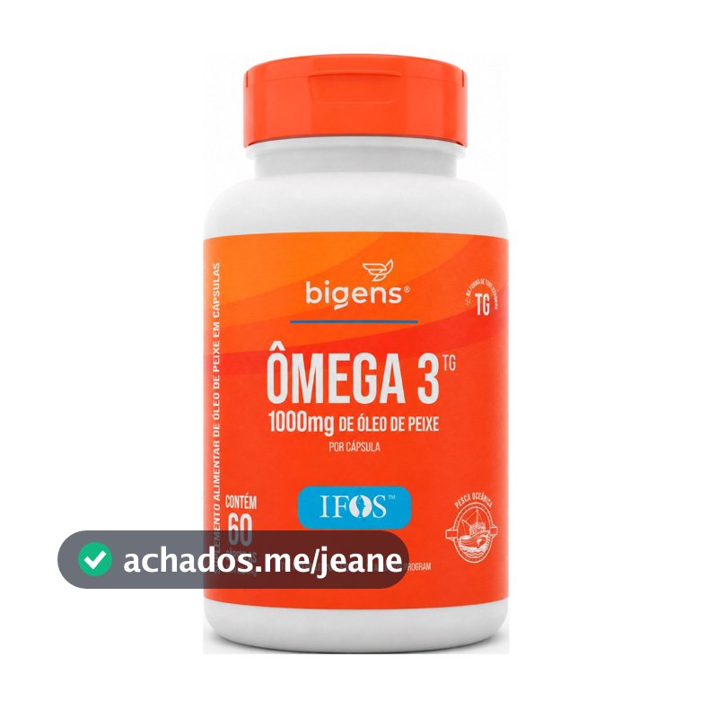 BIGENS Ômega 3 TG IFOS 60 Cápsulas EPA DHA 1000mg Óleo de Peixe