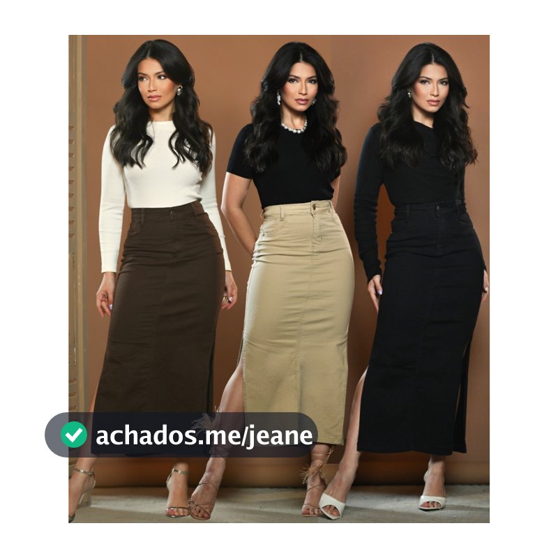 Saia Longa Cintura Alta Elegante Corte Lateral Anagrom Moda Evangélica Várias Opções de Cores