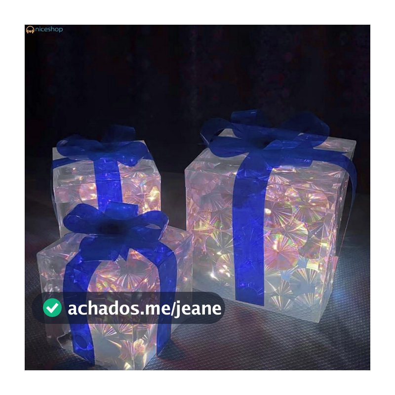 Natal Brilhante Caixa De Presente Ornamentos Baterias Dobráveis Alimentado Ornamento Para Festa Na Árvore De Decoração D
