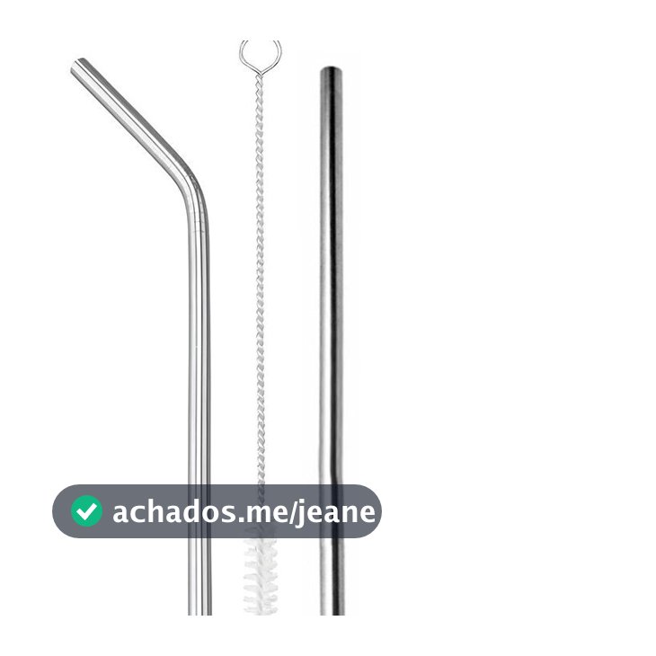 PROMO kit 2 Canudos de Inox Reutilizáveis e Escova Limpadora