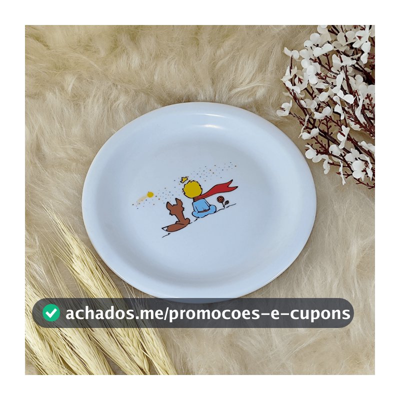 Prato de Sobremesa Porcelana Decorado 19cm - Pequeno Príncipe