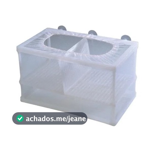 Criadeira Maternidade De Tela Com Divisória 26x15x15,5cm Grande com Ventosa Para Aquários