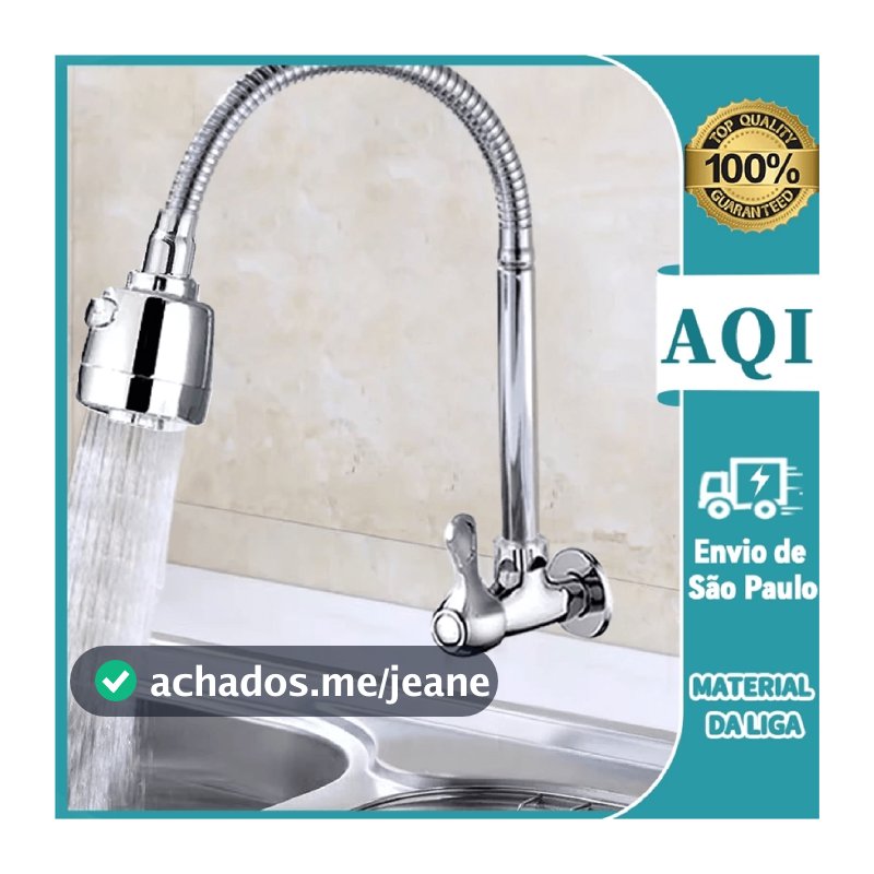 Torneira Gourmet de Parede Inox Cozinha