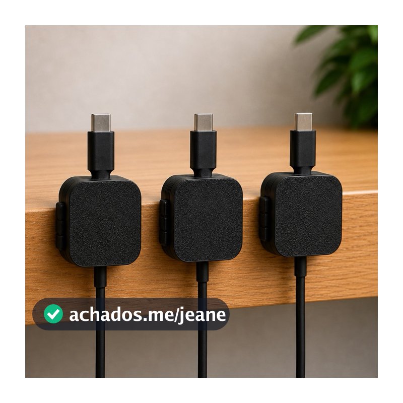 Organizador de Cabos Magnético 3M Suporte de Fios para Mesa e Escritório