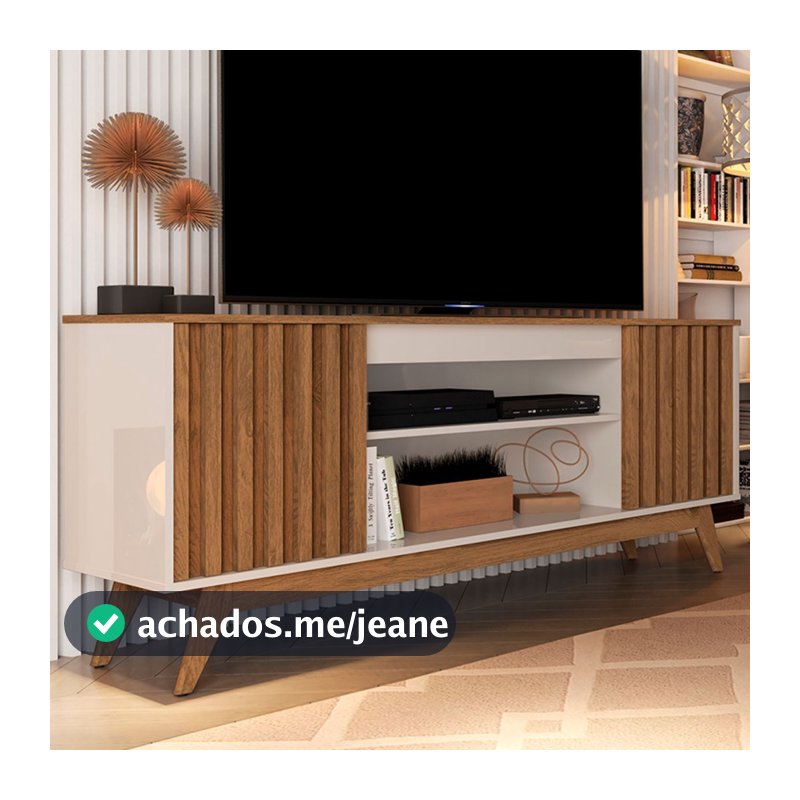 Rack para TV Até 60 Polegadas Malibu Wood Retrô 2 Portas 1 Prateleira