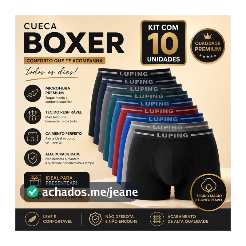 Kit Com 5 Até 10 Cuecas Boxer Masculina Microfibra
