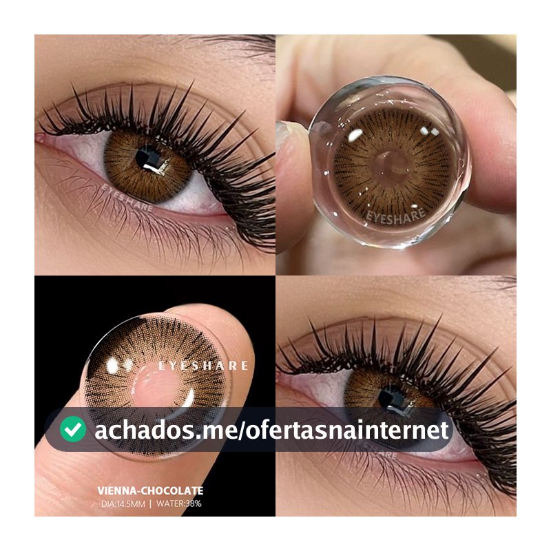 EYESHARE 1 Par De Lentes De Contato Marrons , Marrom chocolate , Coloridas De Uso De 1 Ano Com Estojo Enviado De São Pau
