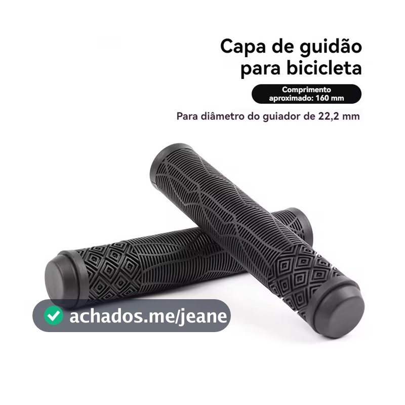 Um par de manoplas para guidão de bicicleta de montanha antiderrapantes e resistentes a impactos.