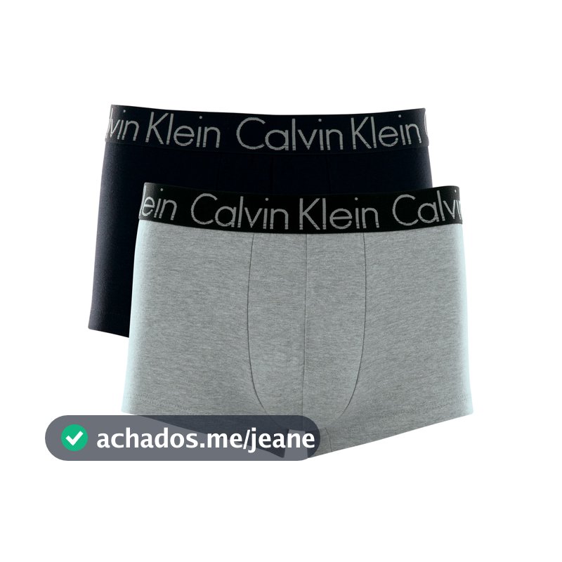 Kit com 2 Cuecas Calvin Klein Low Rise Trunk Cotton Cueca Box Premium Cueca Masculina Calvin Klein