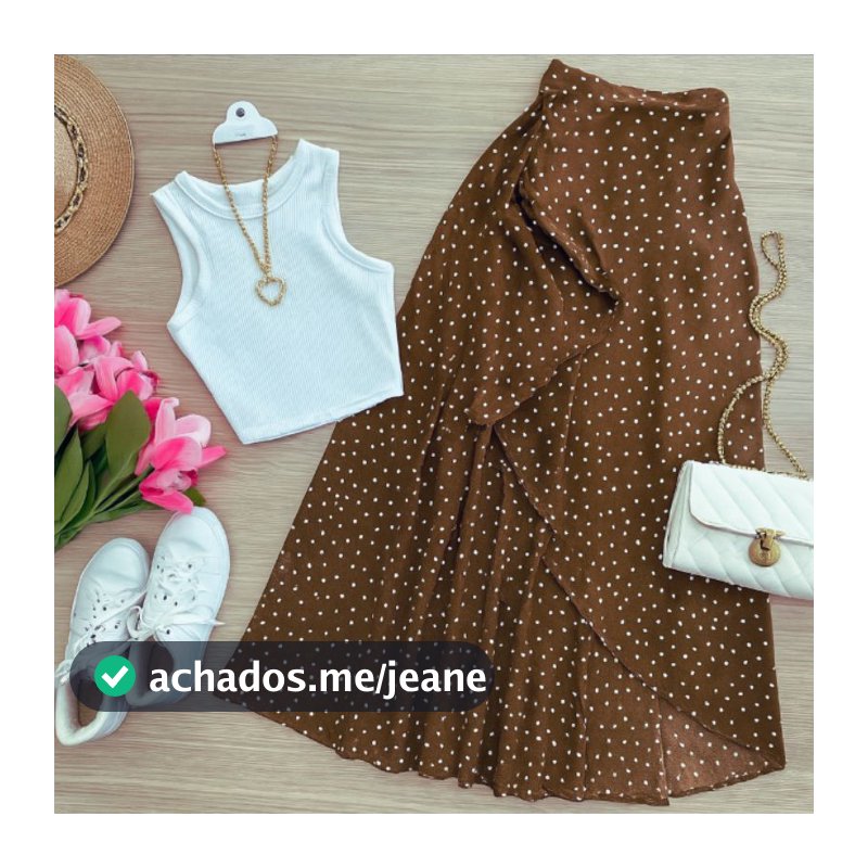 Saia Envelope Feminina Transpassada Com Forro Várias Formas de Usar Moda Elegante