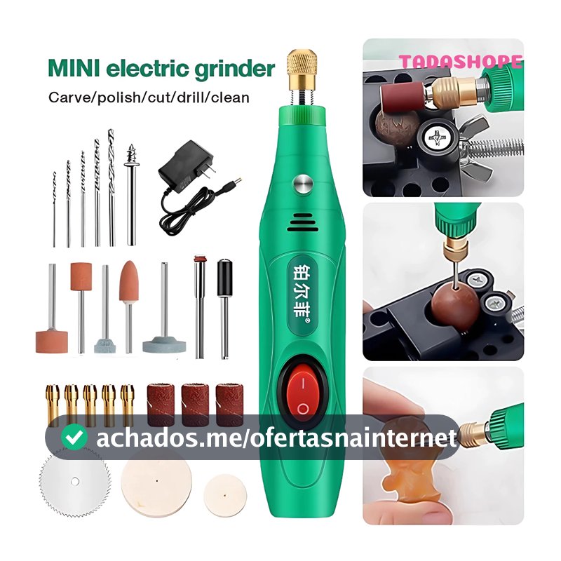 Kit Micro Retifica 24 Peças Elétrica De Velocidade Variável  Rotativas Polimento De Retificação