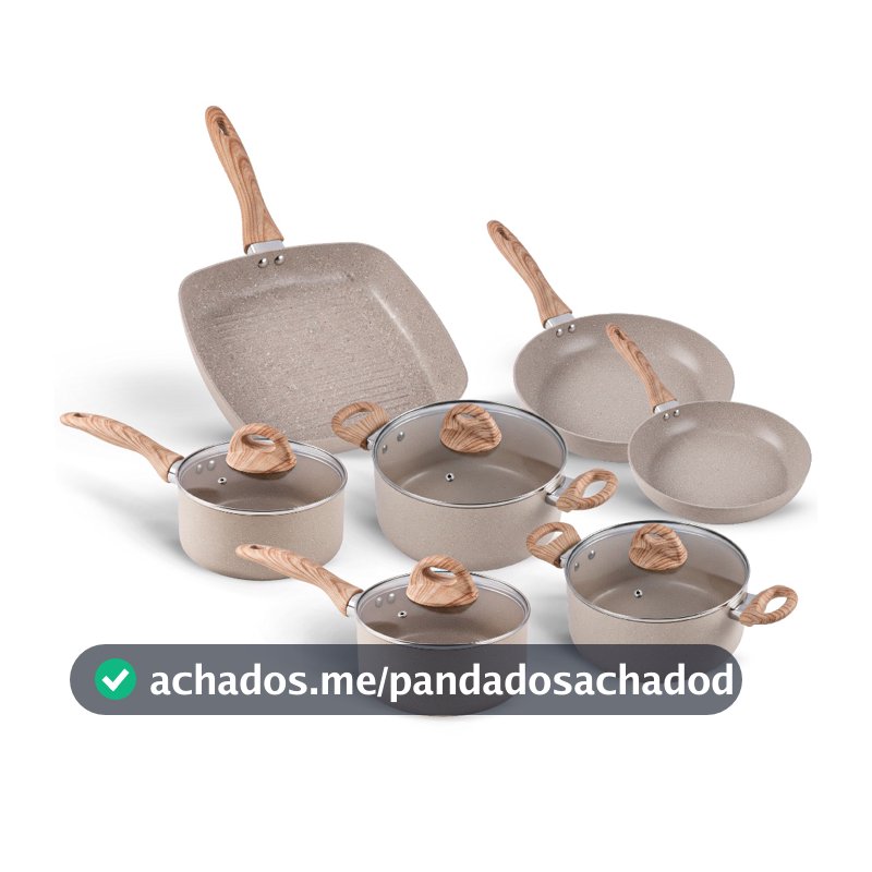 Jogo de Panelas 7 peças Smart Plus Areia indução Brinox