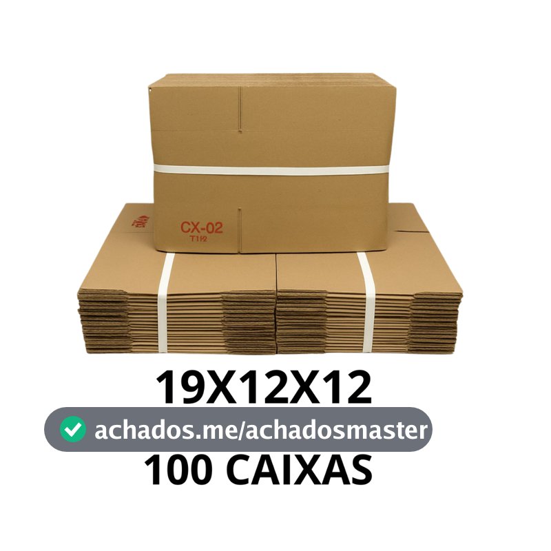 caixa de papelão 19x12x12 envios correios 100 unidades ecommerce maleta pequena