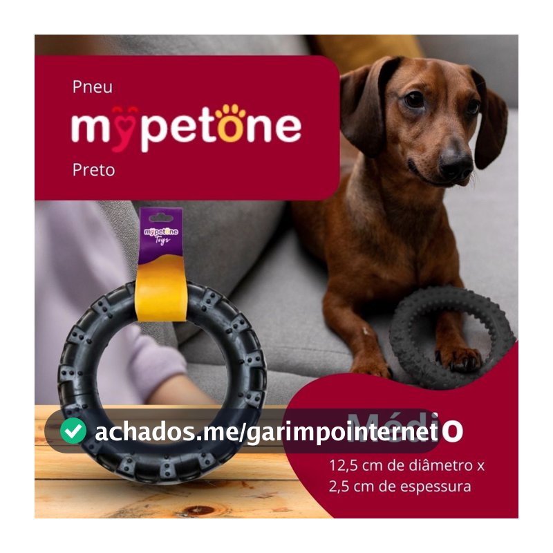 Pneu Mordedor de Borracha MyPetOne Médio Para Cachorro Brinquedo Resistente Pet