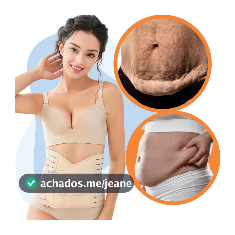 Cinta Abdominal Ajustável Flacidez Diástase Pós-Parto e Inchaço