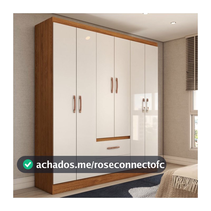Guarda-Roupa Solteiro Belmont 6 Portas 2 Gavetas - Panorama Móveis
