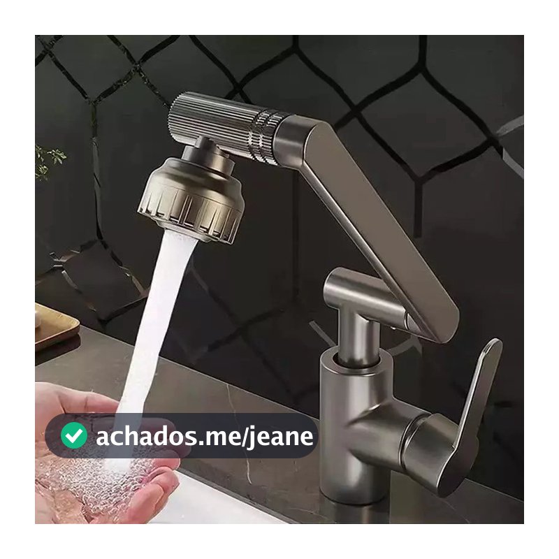 Torneira Giratória 360° Com Braço Robótico Multiuso Para Cozinha e Banheiro Sem Cantos Mortos MOBY LUX