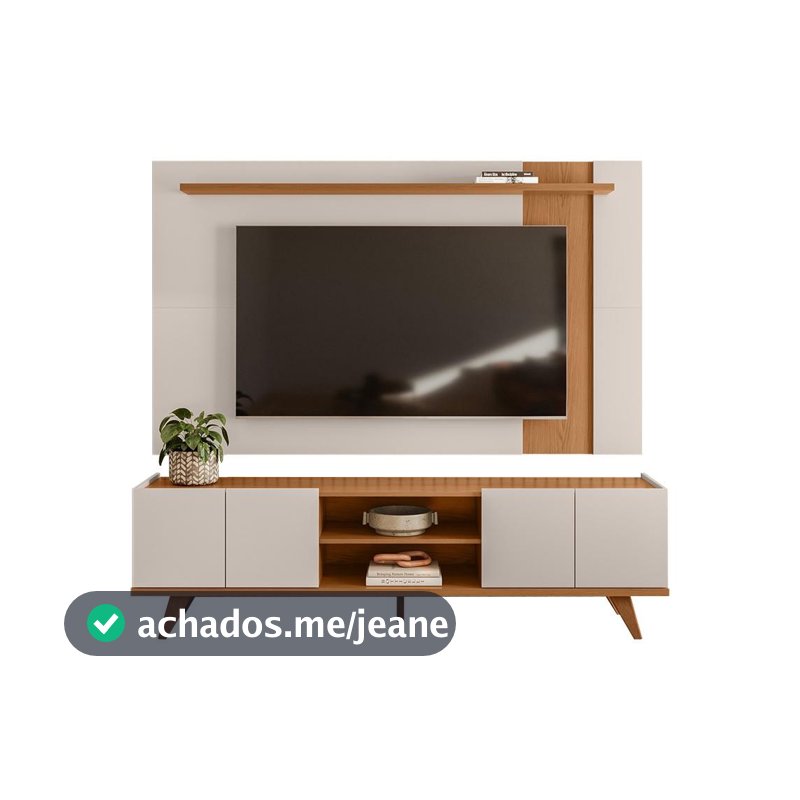 Painel para Tv Leme até 65'' com Rack Brazos - Extensivo, 4 Portas - Colibri Móveis