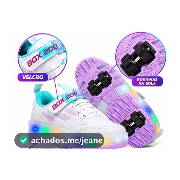 Tenis Infantil Com Rodinha e Sola Pisca Pisca Oferta dia das Crianças Menino Menina
