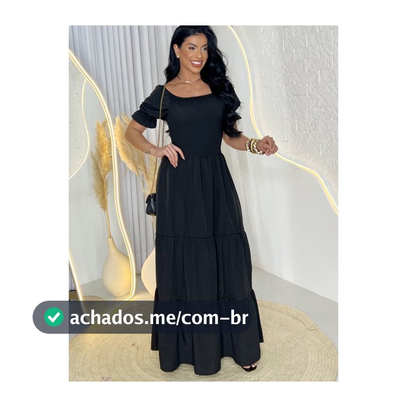 Vestido Longo Ciganinha com Lastex