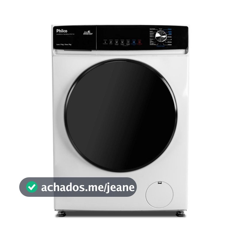 Lava e Seca Philco 11kg PLS11A Eco Invertplus 16 Programas Lavagem Branca