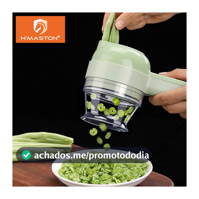 Electro Nest Multifuncional Cortador Elétrico De Legumes Sem Fio 4 Em 1 Bateria Grande Aço Inoxidável FE07