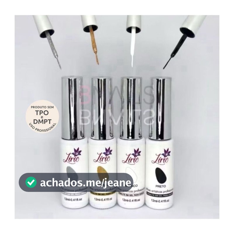 Esmalte em Gel Liner Lirio Ponta Fina Pincel Ultra Fino Para Nail Art