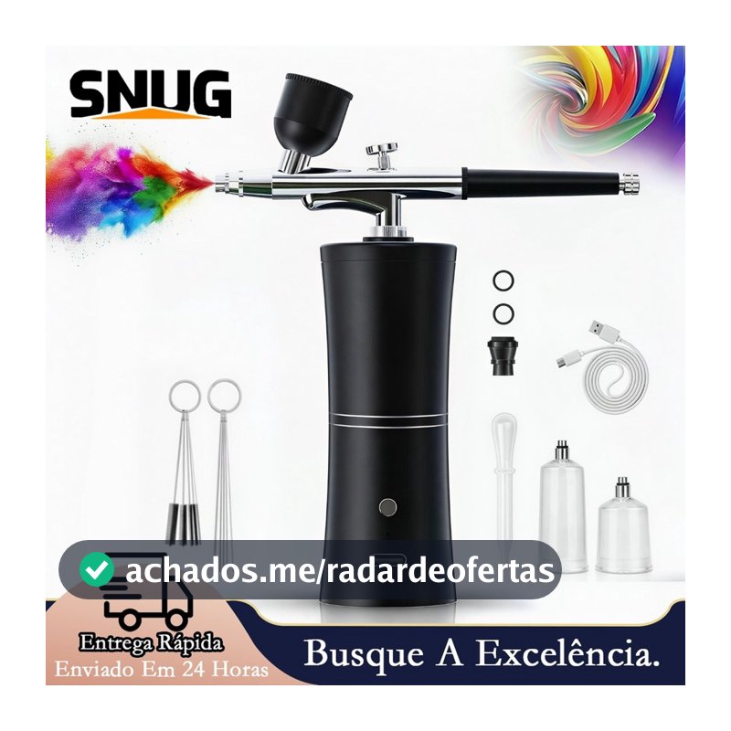 Aerógrafo Portátil com Mini Compressor - Para Unhas, Bolo, Maquiagem, Cabelo