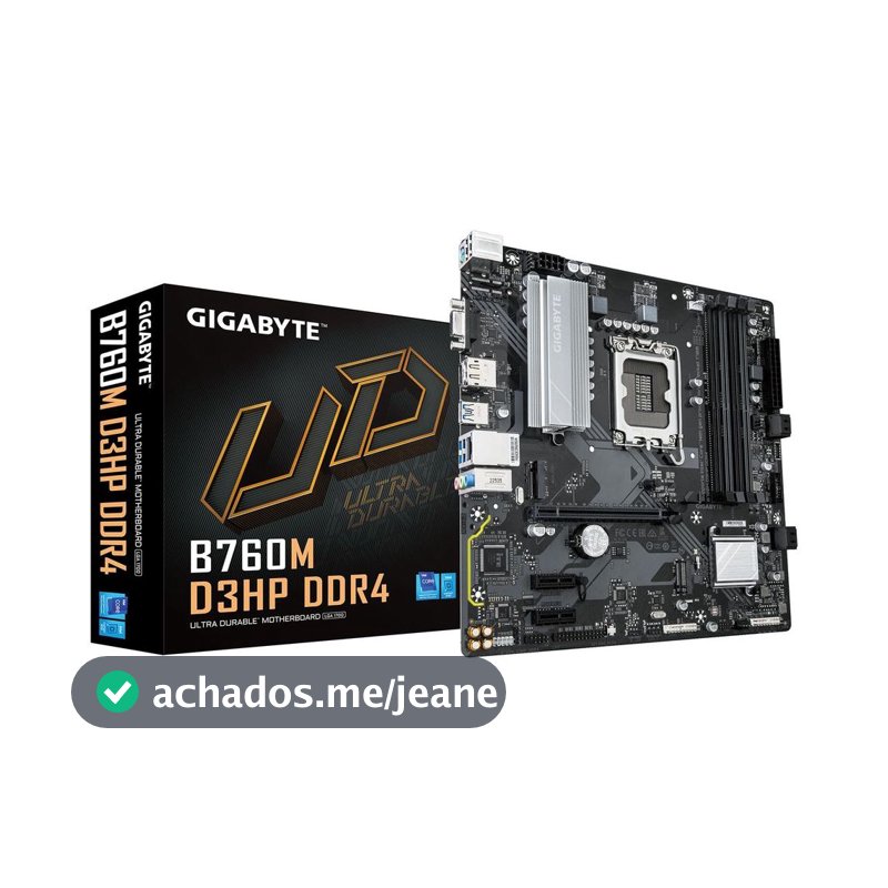 Placa Mãe Gigabyte B760M D3HP DDR4 LGA 1700 4x DDR4 Chipset B760 mATX