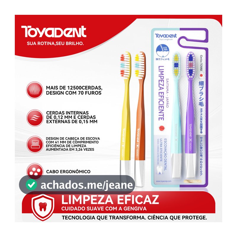 TOYADENT Escova Dental de Alta Performance - Design de Cabeça Longa,Limpeza por Zonas