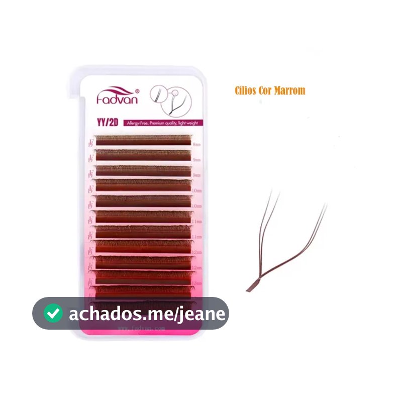 Cílios Fadvan Marrom YY 2D 0.07D Mix 8-14mm Volume Brasileiro