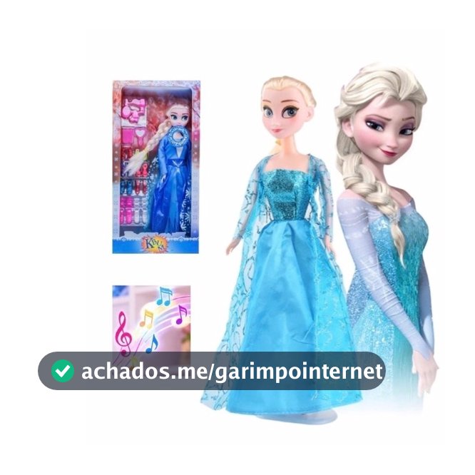 Boneca Frozen Princesa Elsa Musical Articulada 30cm Acessorios Presente Aniversário