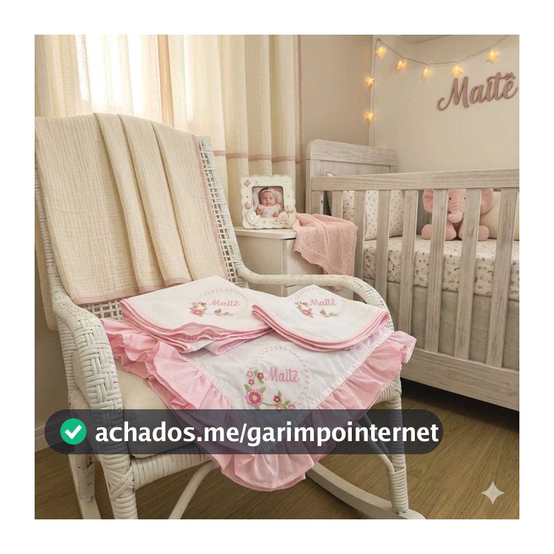 Kit Enxoval Bebê 3 Peças Personalizado com Nome em Algodão Premium 1 Manta + 1 Cueiro e 1 Fralda