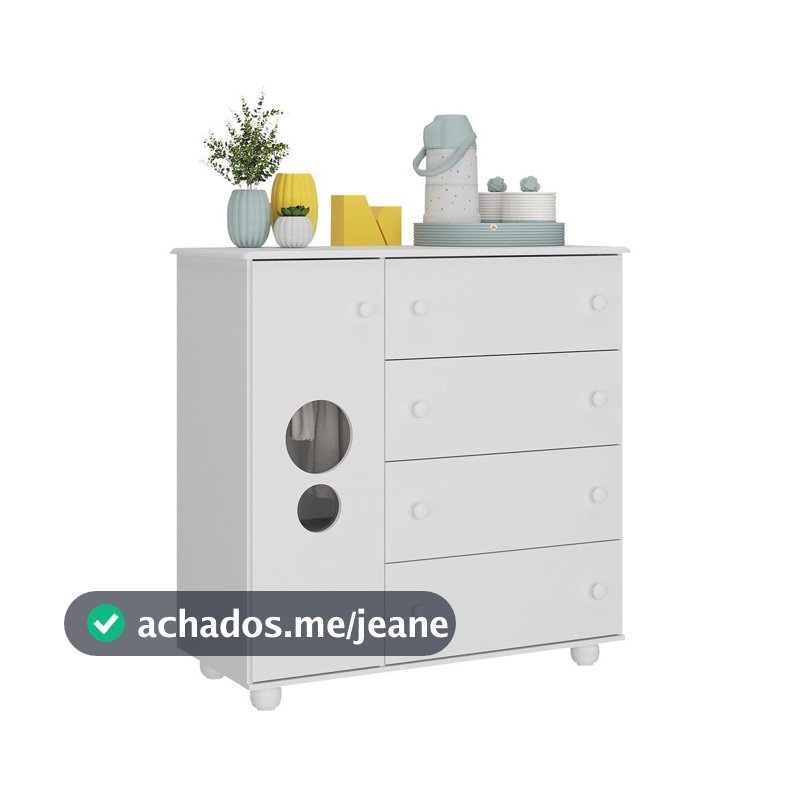 Cômoda Infantil 1 Porta e 4 Gavetas Picolé Multimóveis BB2895