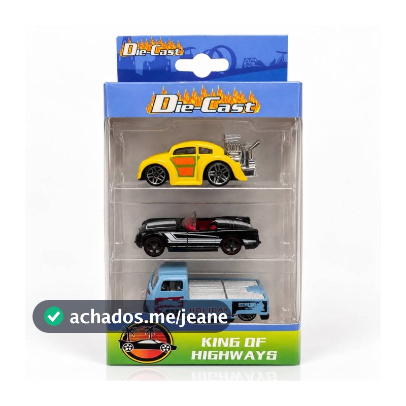 Kit 3 Carrinhos ESTILO Hot Wheels Pacote com 3 Carros Modelos Sortidos