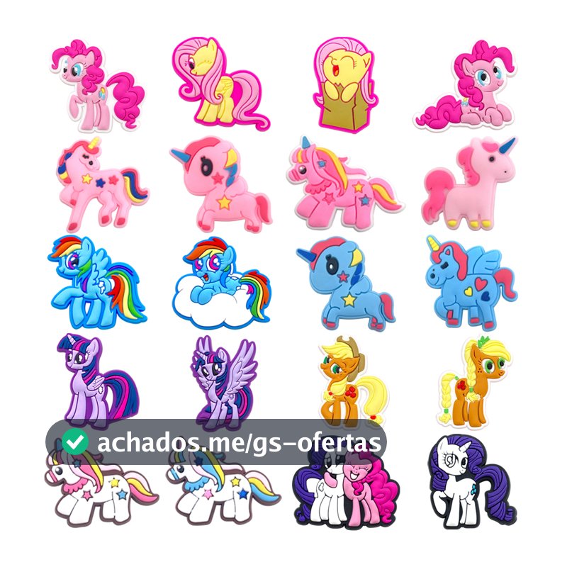Amuletos De Sapato MEIDJ 20 Acessórios De PVC Decorativos Com Padrão De Pônei Fofo Botão