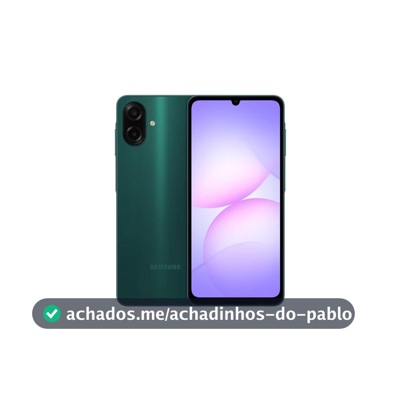Celular Galaxy A07 Tela 6.7 128GB 4G 90Hz Câmera Dupla 50MP Verde Samsung