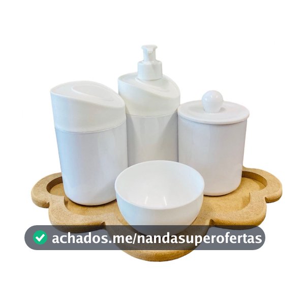 Kit Higiene Bebê SEM PERSONALIZAÇÃO c/Bandeja Nuvem Crua