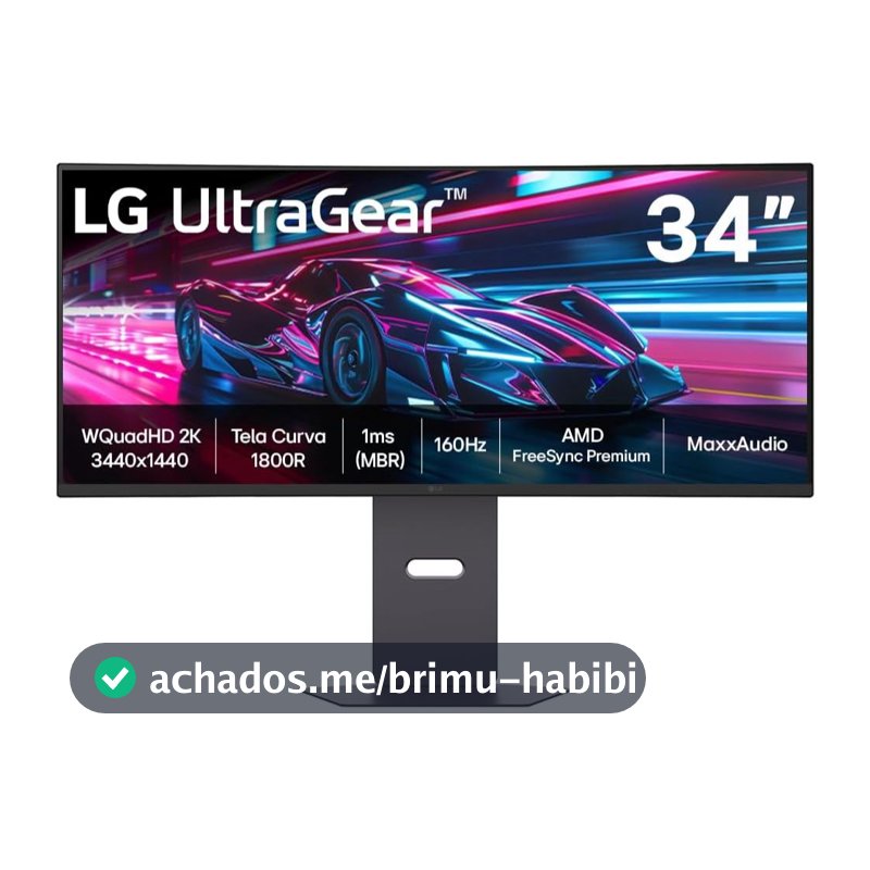 Monitor Gamer LG UltraGear™ Curvo 34" QuadHD 2K UltraWide 160Hz HDR10