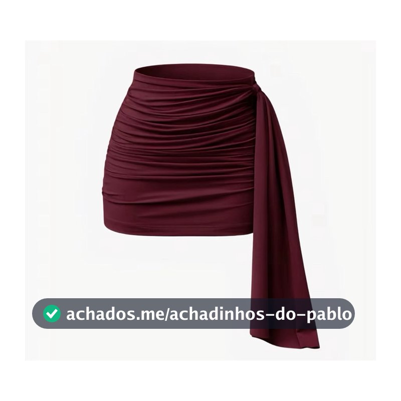 Saia Curta Moda Gringa Com Detalhe na Lateral e Plissado Suplex