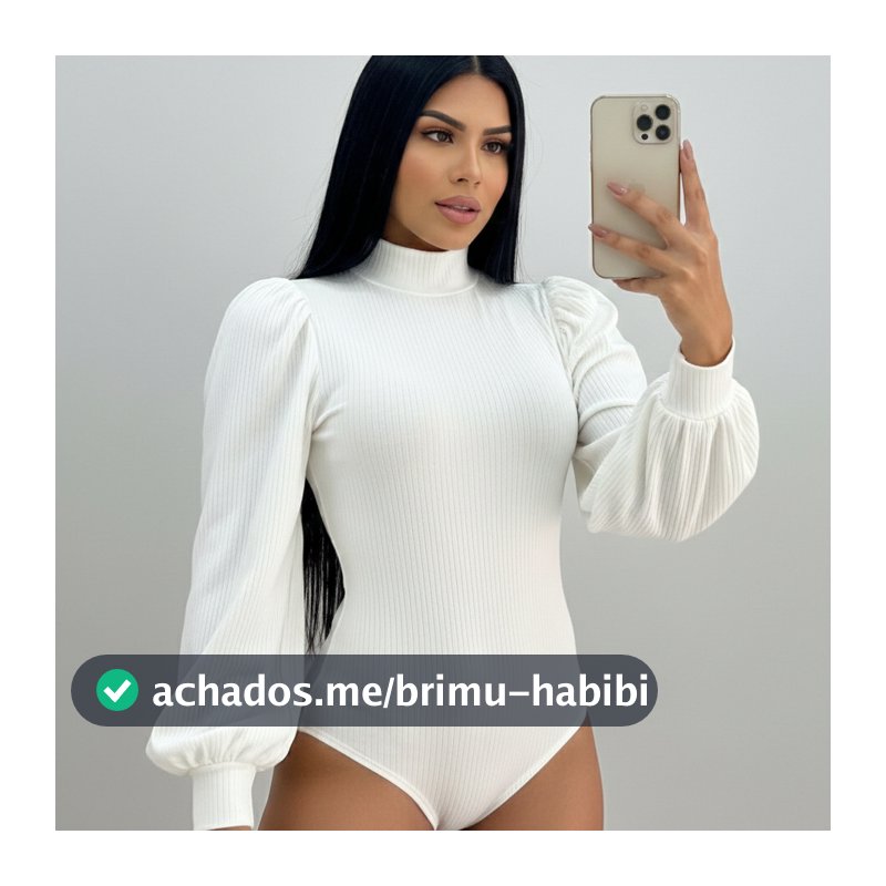Body Feminino Manga Longa Princesa Bufante Gola Alta Cacharrel Canelado Inverno Mel