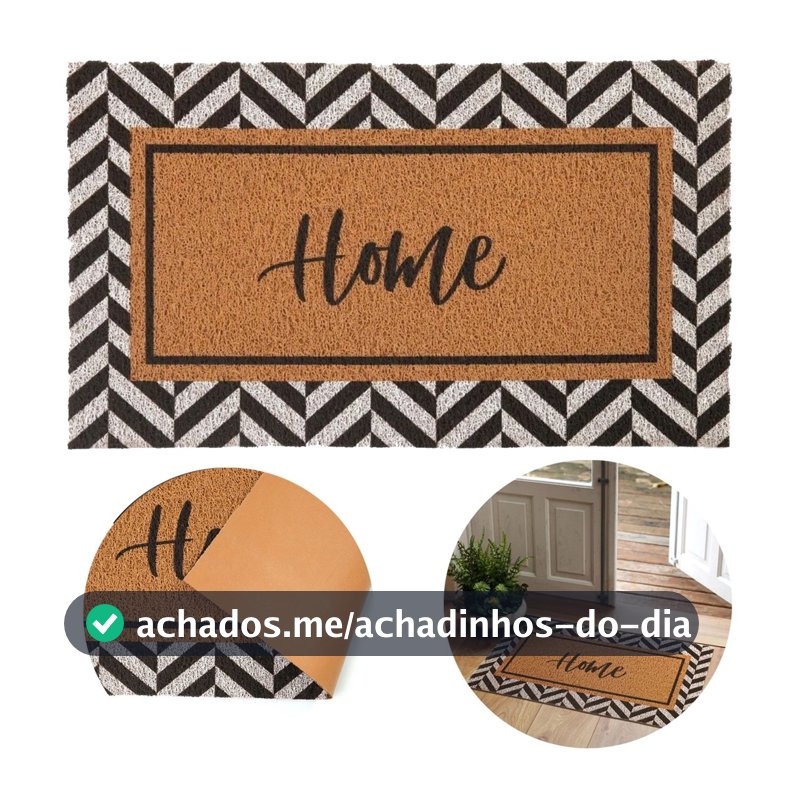 Tapete Entrada Home Residencial Vinil Moldura Kapazi 40x75 Antiderrapante Lavável Capacho Seguro e Prático